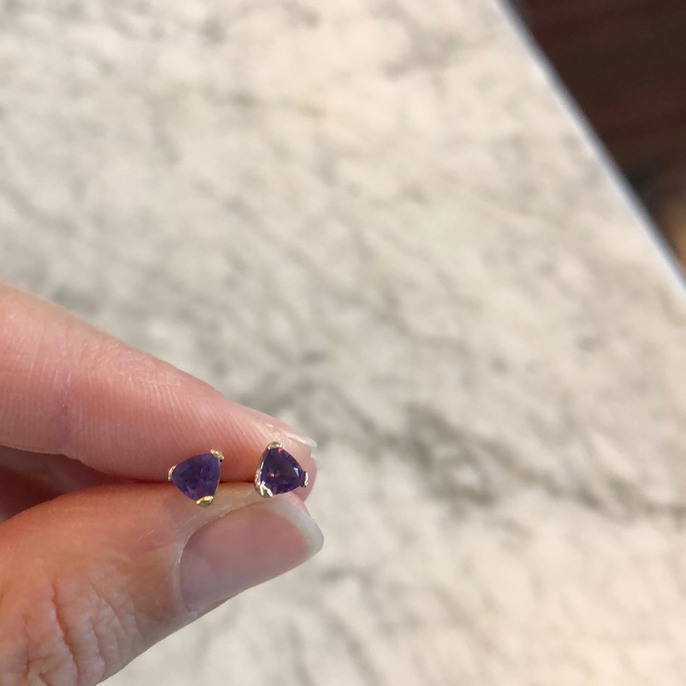 14k gold amethyst earrings